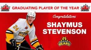 Smiths Falls Bears, Shaymus Stevenson Named Graduating Player of the Year